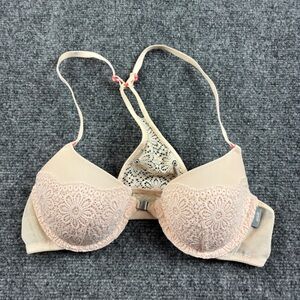 Aerie Women’s Cream Lace Underwire Front Closure Racerback Bra size: 34A